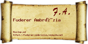 Fuderer Ambrózia névjegykártya